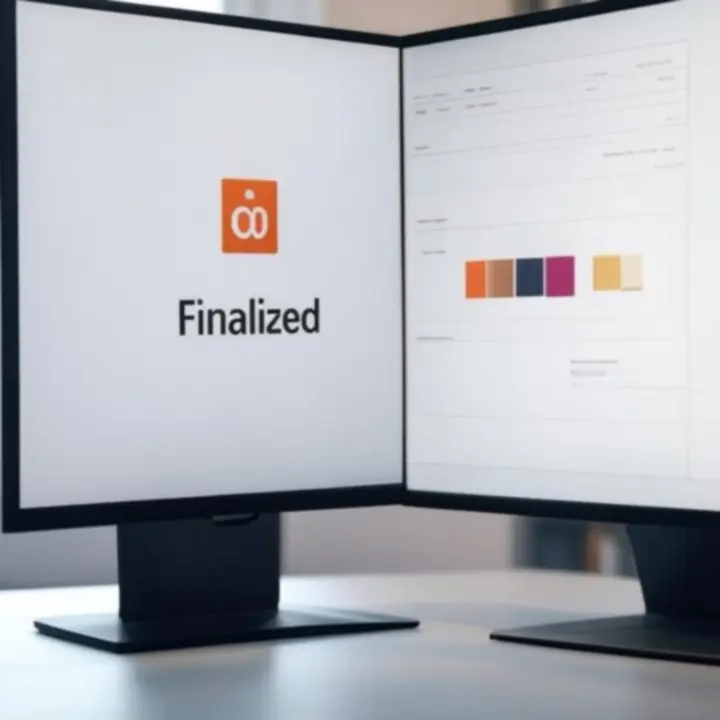 Véglegesített brand‑anyagok átadásra előkészítve a Danube Design Hub stúdiójában